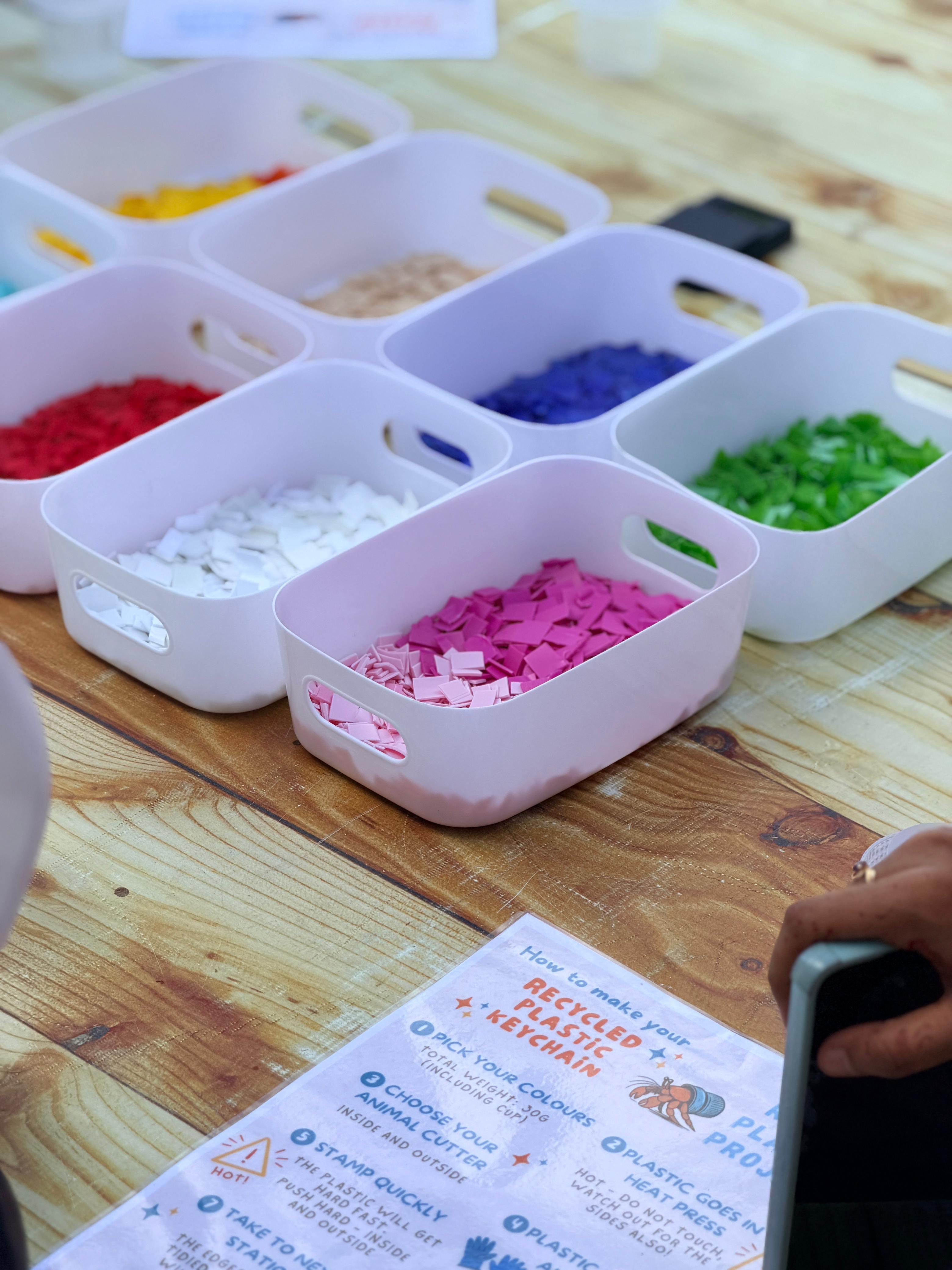Recycled plastic flakes ready for transformation